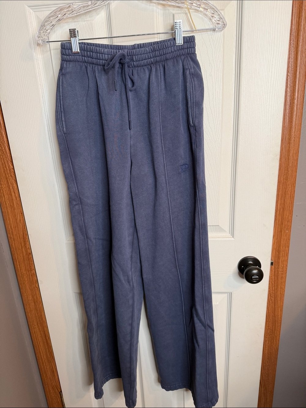 Women’s Drawstring Wide-Leg Sweatpants - Slate Blue